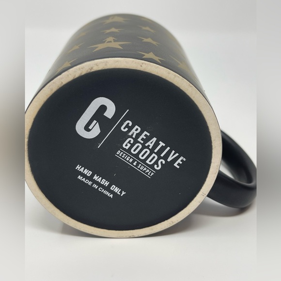 HAMILTON: Broadway Musical Merchandise Black Coffee Mug Star Pattern Gold-tone. - Picture 5 of 5